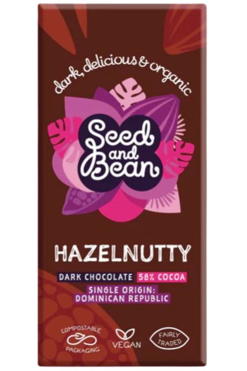 SEED AND BEAN Hazelnutty DARK CHOCOLATE BAR (75g) – FODMarket Ltd