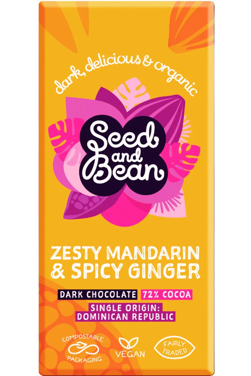 AROMABRENDBAR ダージリン SEED AND BEAN Mandarin & Ginger DARK CHOCOLATE BAR (75g