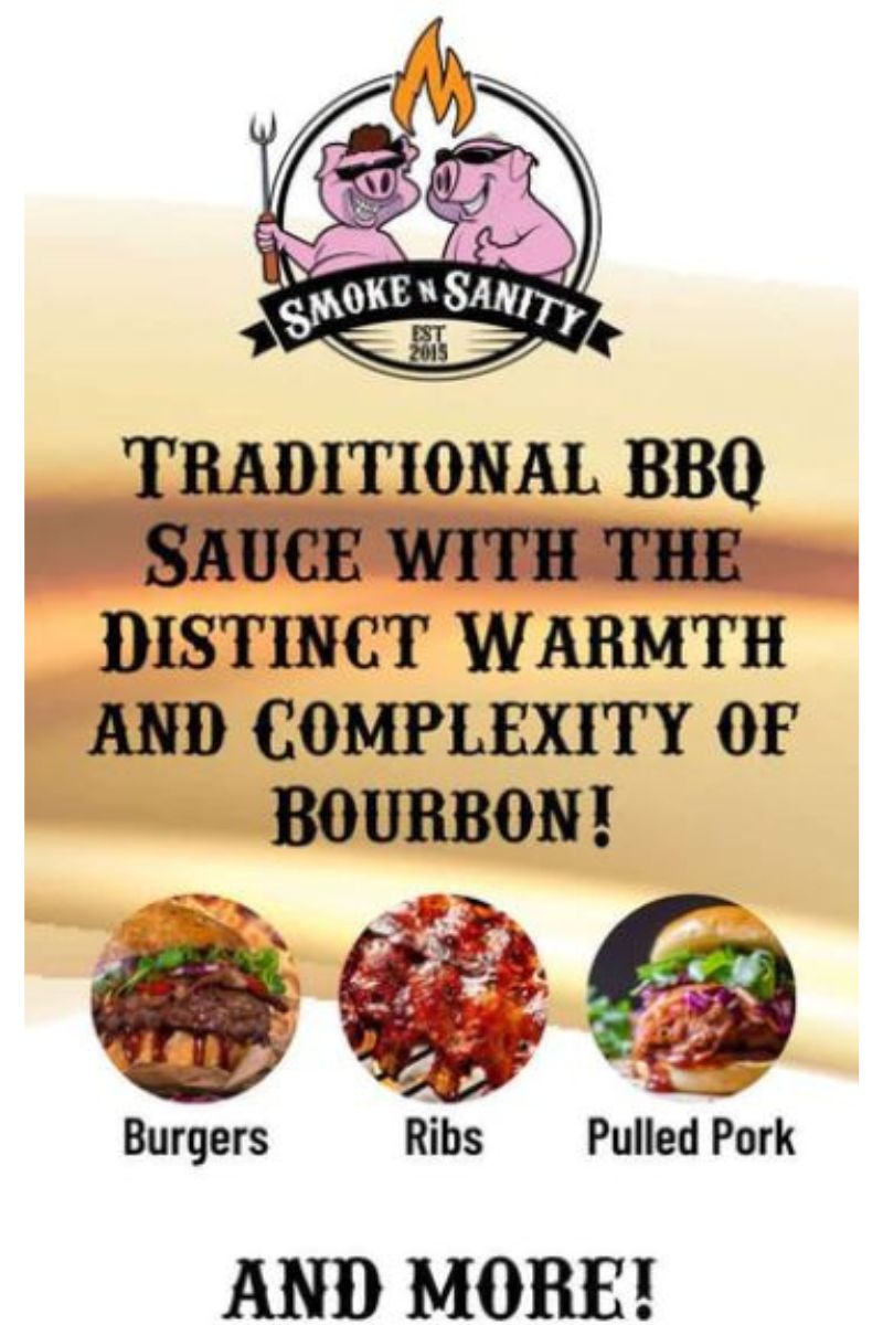 SMOKE N SANITY BBQ Sauce Sweet Bourbon BIGGER SIZE (354ml