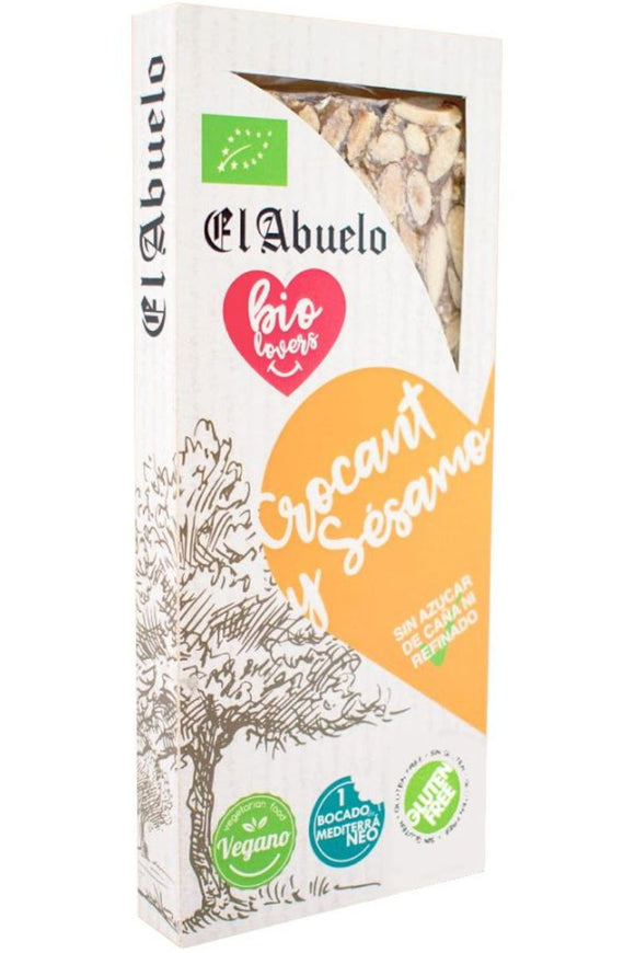 EL ABUELO Nougat - Organic Crunchy 'Turron' Almond & Sesame (200g)