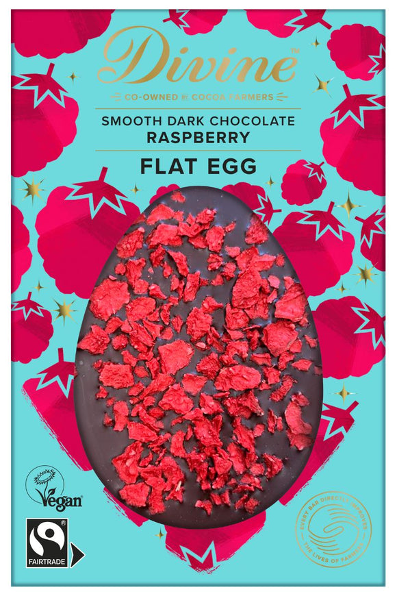 DIVINE Raspberry Flat Dark Chocolate Easter Egg (100g)