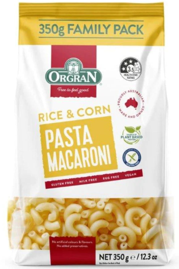 ORGRAN Gluten Free Rice & Corn Macaroni (350g)
