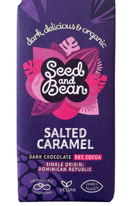 SEED AND BEAN Salted Caramel DARK CHOCOLATE BAR