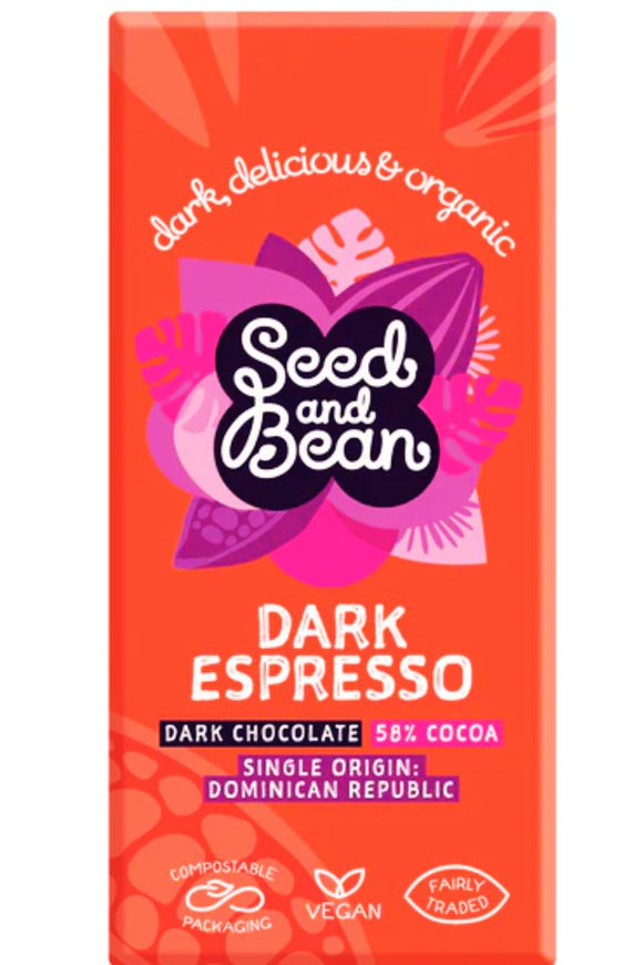 SEED AND BEAN Dark Espresso DARK CHOCOLATE BAR (75g)