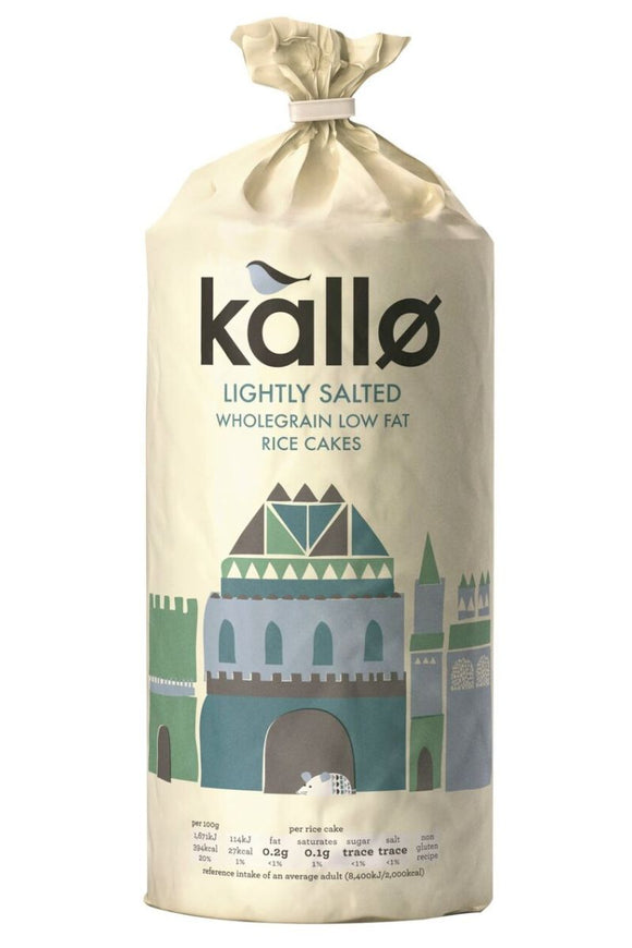 KALLO Snack - Lightly Salted Wholegrain Rice Cakes (130g)