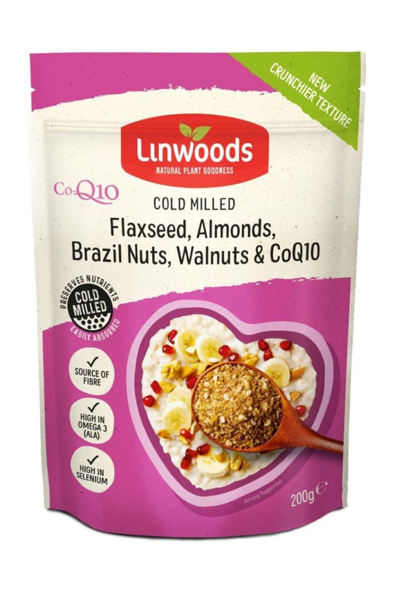 LINWOODS Milled Flaxseed, Almonds, Brazil Nuts, Walnuts & CoQ10 (200g)