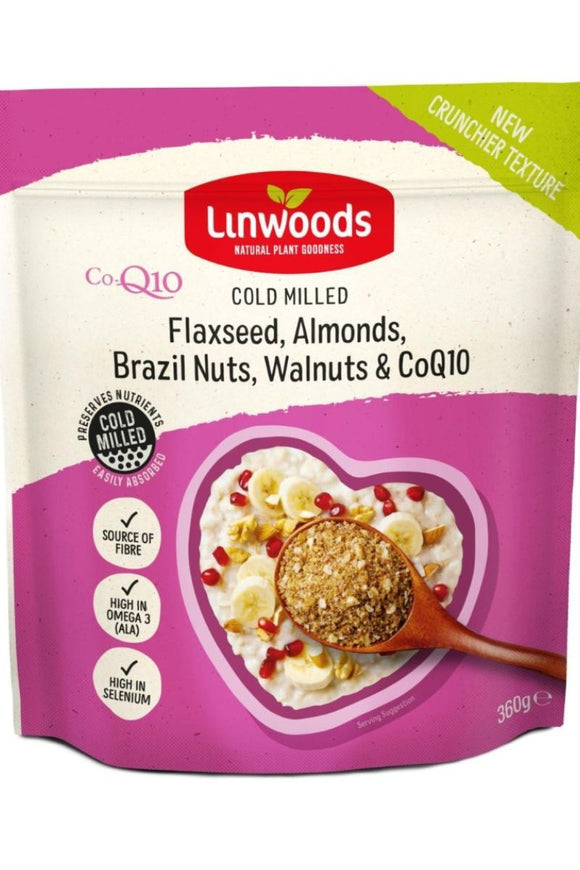 LINWOODS Milled Flaxseed, Almonds, Brazil Nuts, Walnuts & CoQ10 (360g)