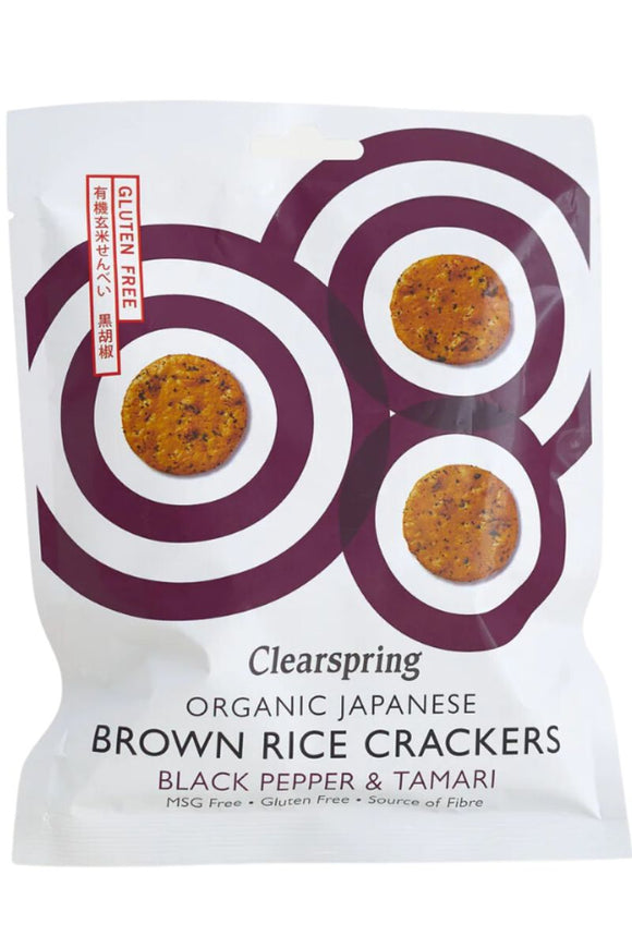 CLEARSPRING Rice Crackers - Black Pepper & Tamari (40g)