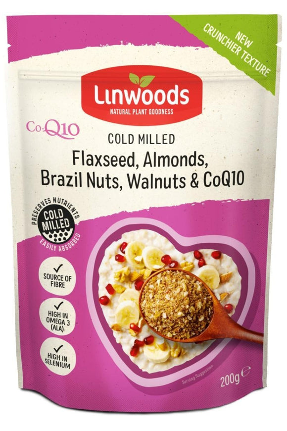 LINWOODS Milled Flaxseed, Almonds, Brazil Nuts, Walnuts & CoQ10 (200g)