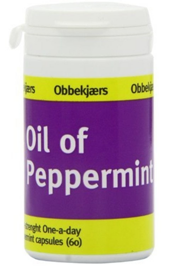 OBBEKJAERS Peppermint Oil Capsules - Extra Strength (60 capsules)