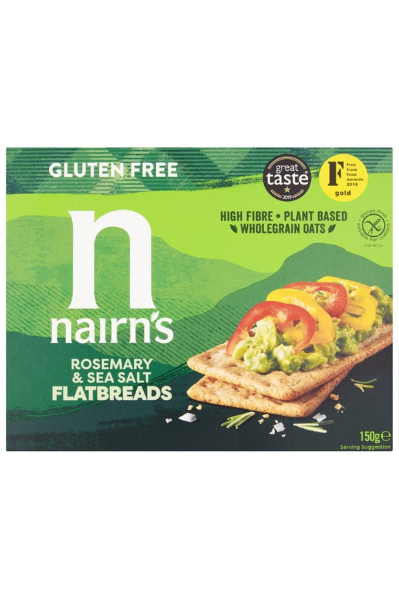NAIRNS Gluten Free Flatbreads Rosemary & Sea Salt (150g)