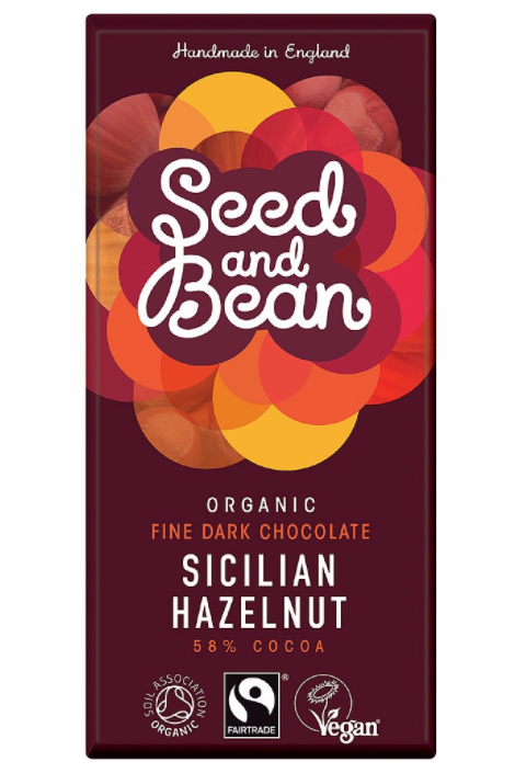 SEED AND BEAN Sicilian Hazelnut DARK CHOCOLATE BAR